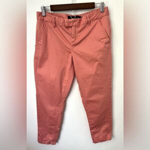 Calvin Klein Jeans Women’s Low Rise Trouser Cuffed Ankle Salmon Casual Preppy 4